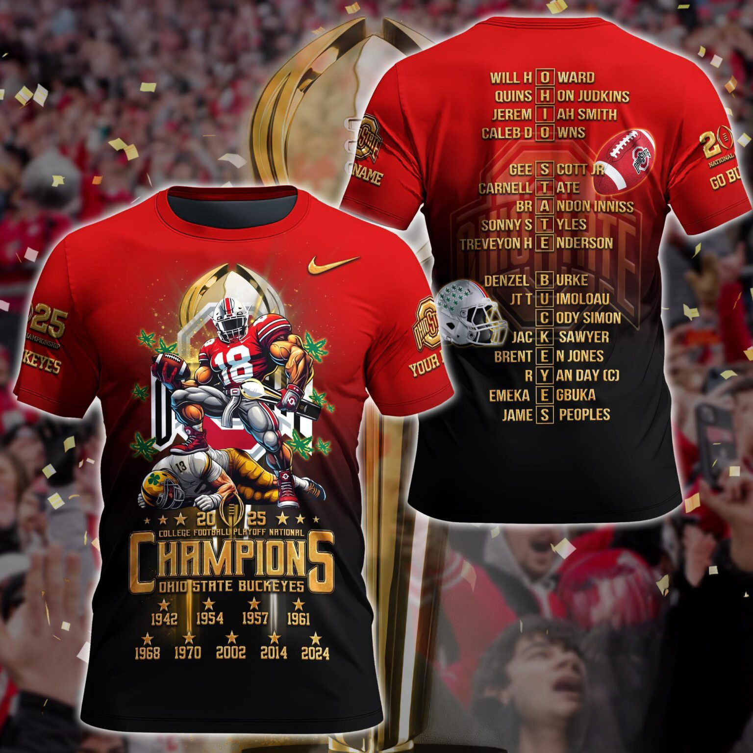 Ohio State Buckeyes College Football Playoff National Champions 2024-2025 Shirt Fan Gift Ideas
