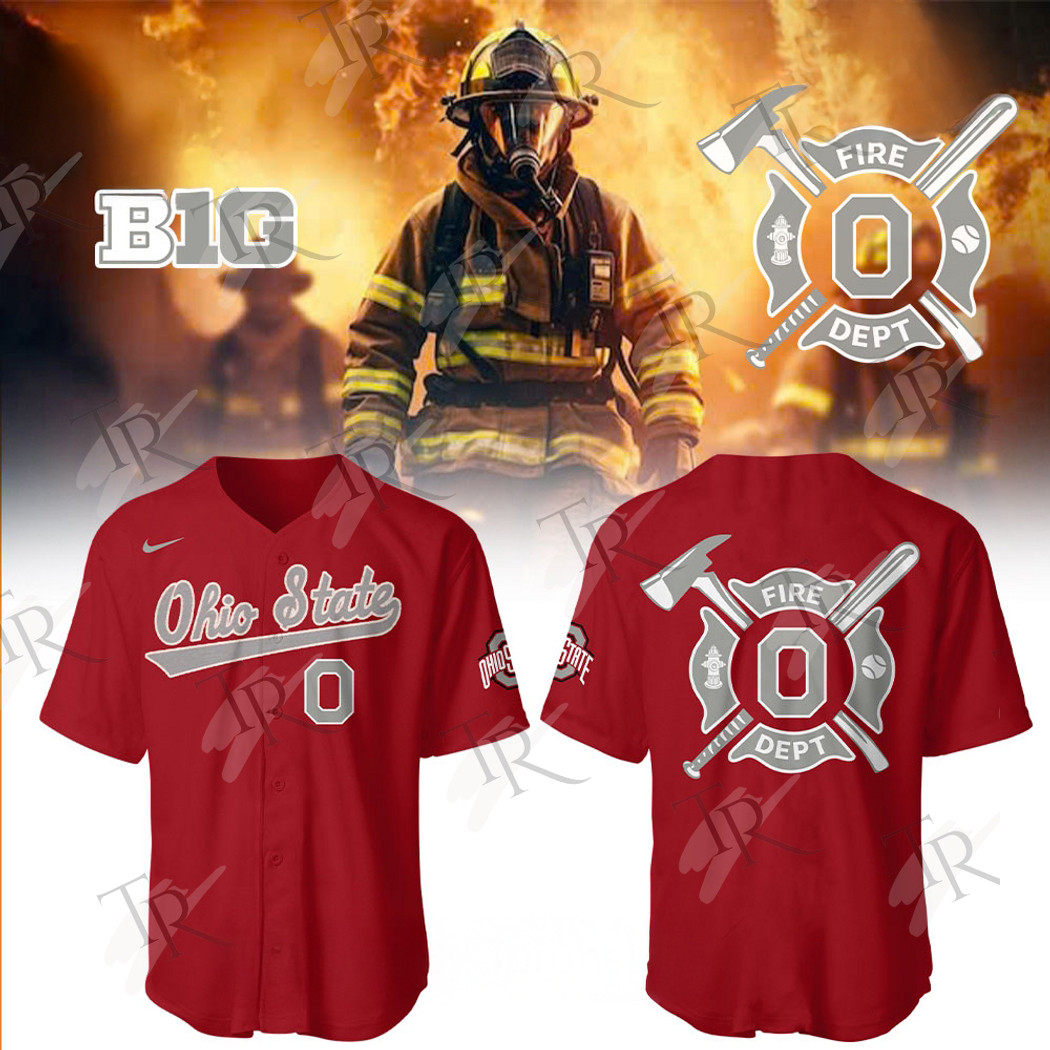 Ohio State Buckeyes Firefighter Appreciation Night 2025 Limited Edition Baseball Jersey Red Unique Baseball Gifts