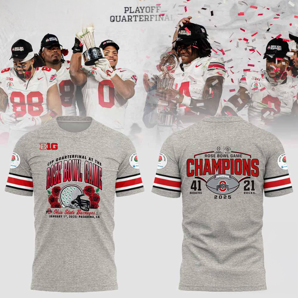 Ohio State Buckeyes Football Limited 2025 Rose Bowl Champions Shirt Football Fan Gift Ideas