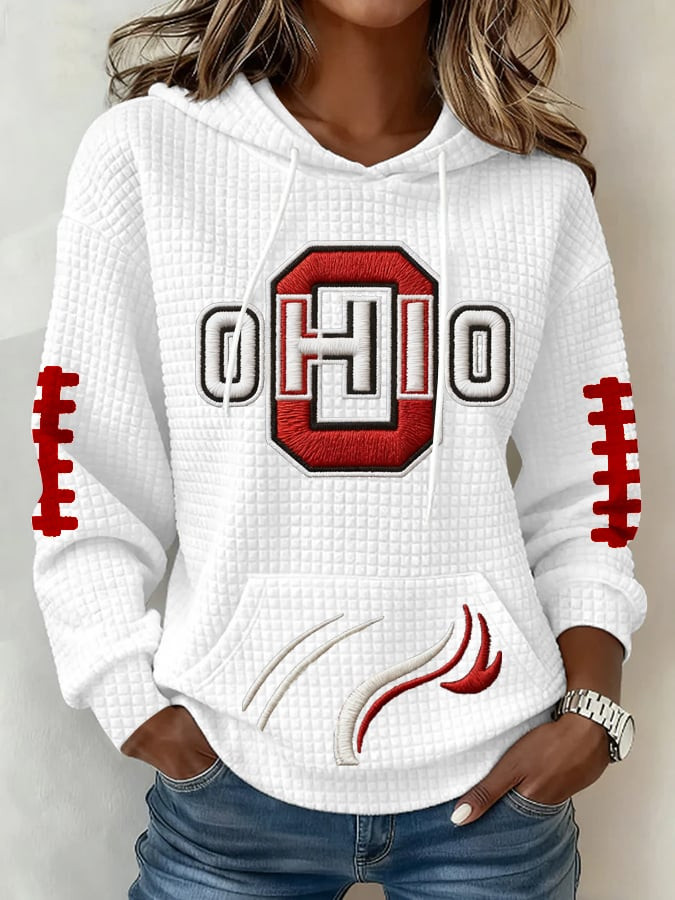 Ohio State Buckeyes Merch Football Hoodie College Football Gear Football Gifts For Her