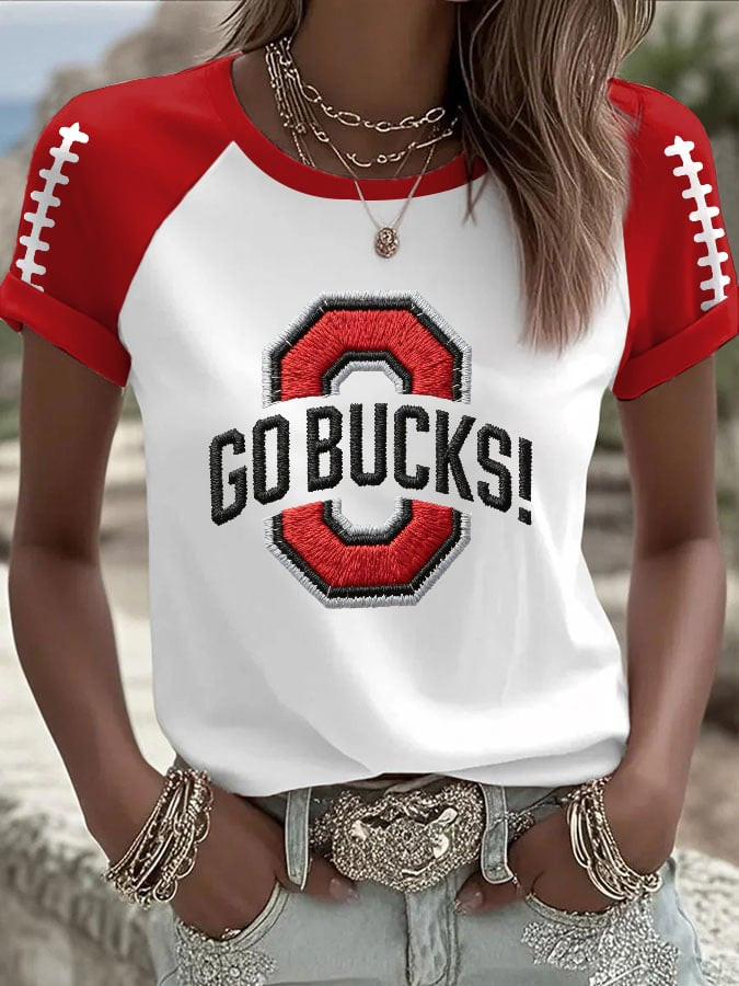 Ohio State Buckeyes Merch T-Shirt Go Bucks NCAA Football Apparel Best Gift For Football Fans