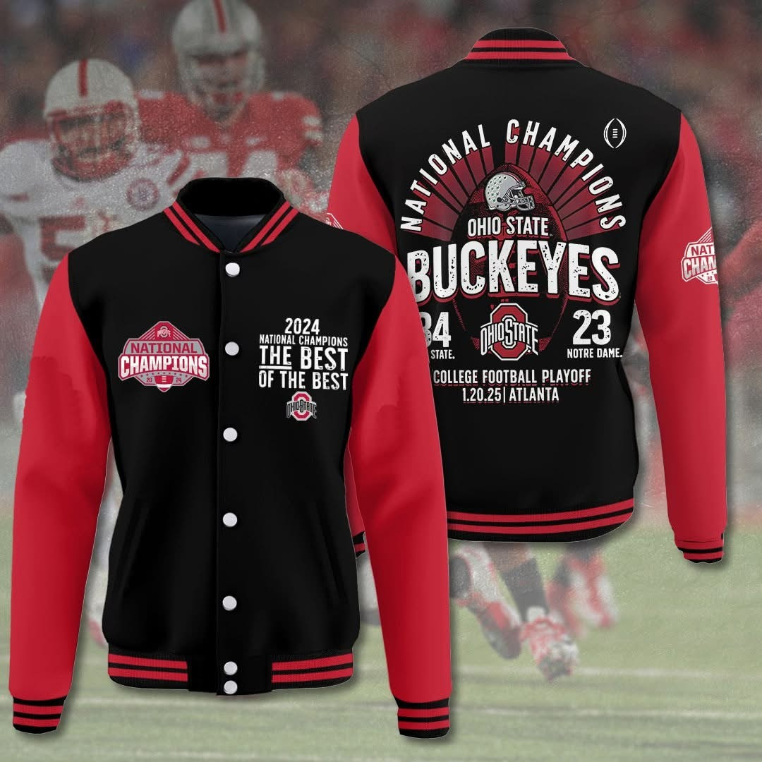 Ohio State Buckeyes National Champions 2024-25 Varsity Jacket Merch Fans Unique Gifts