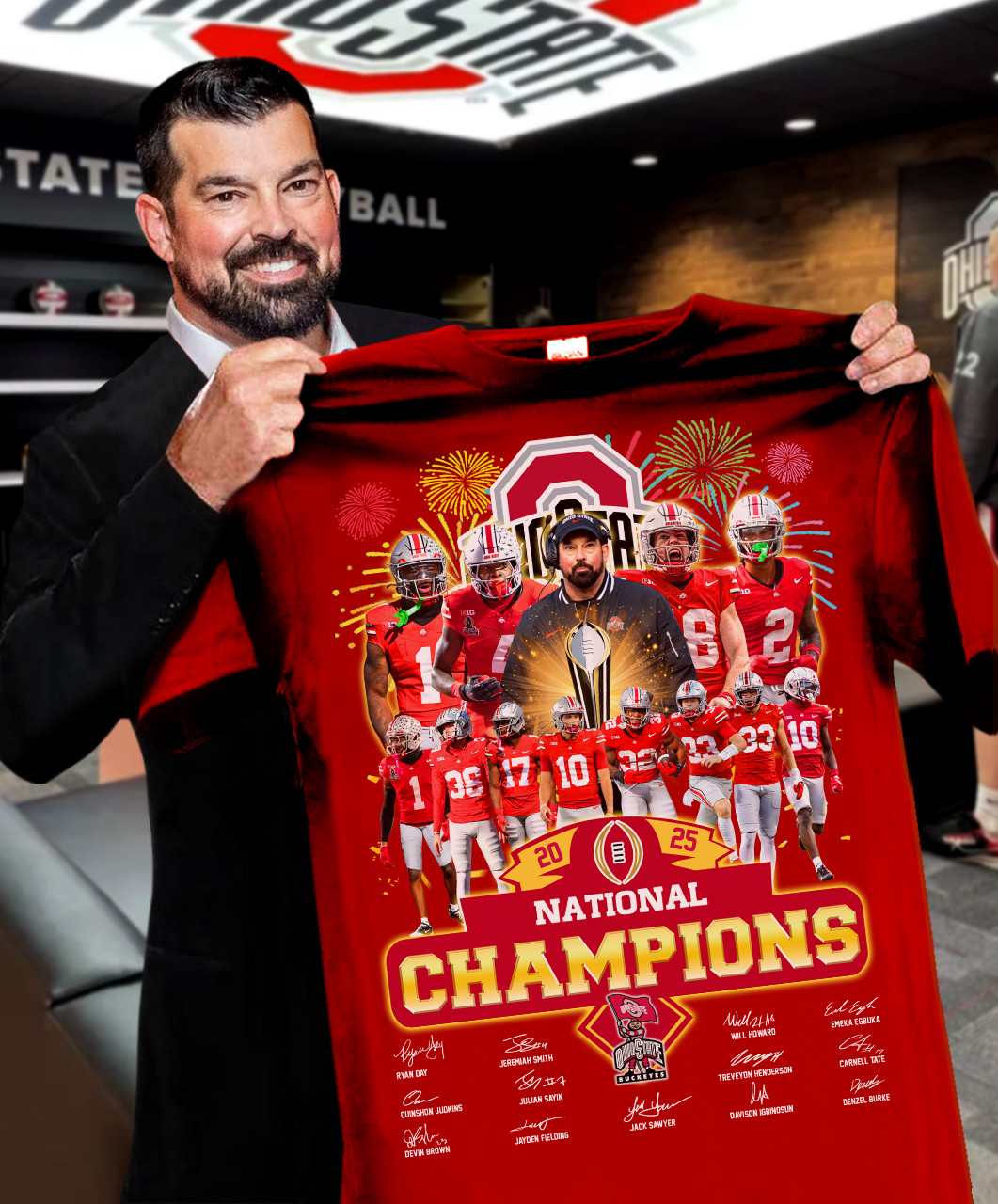 Ohio State Buckeyes National Champions T-Shirt Best Gifts For Football Fans