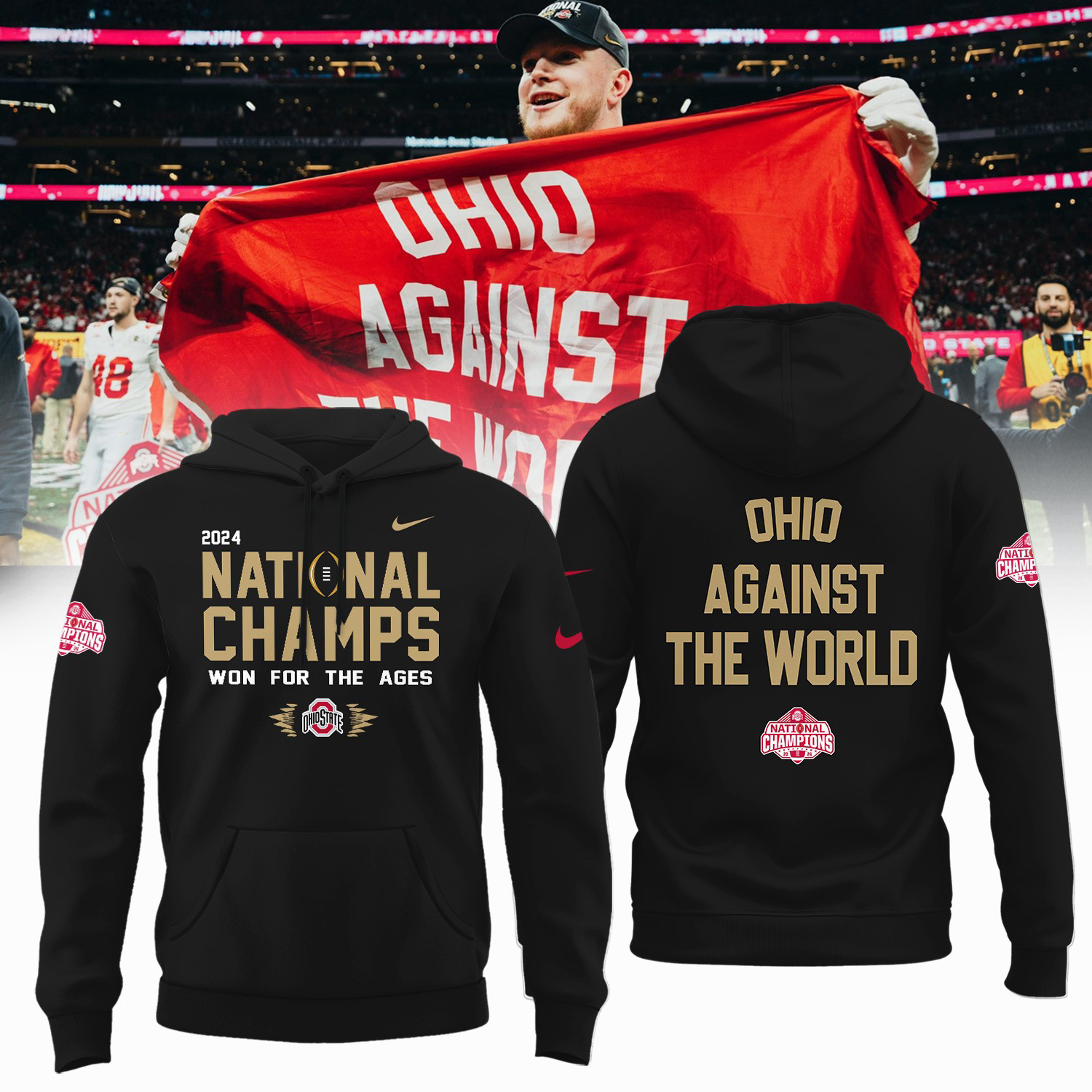 Ohio State Buckeyes NCAA National Champions Hoodie Ohio Against The World Gifts For Fans