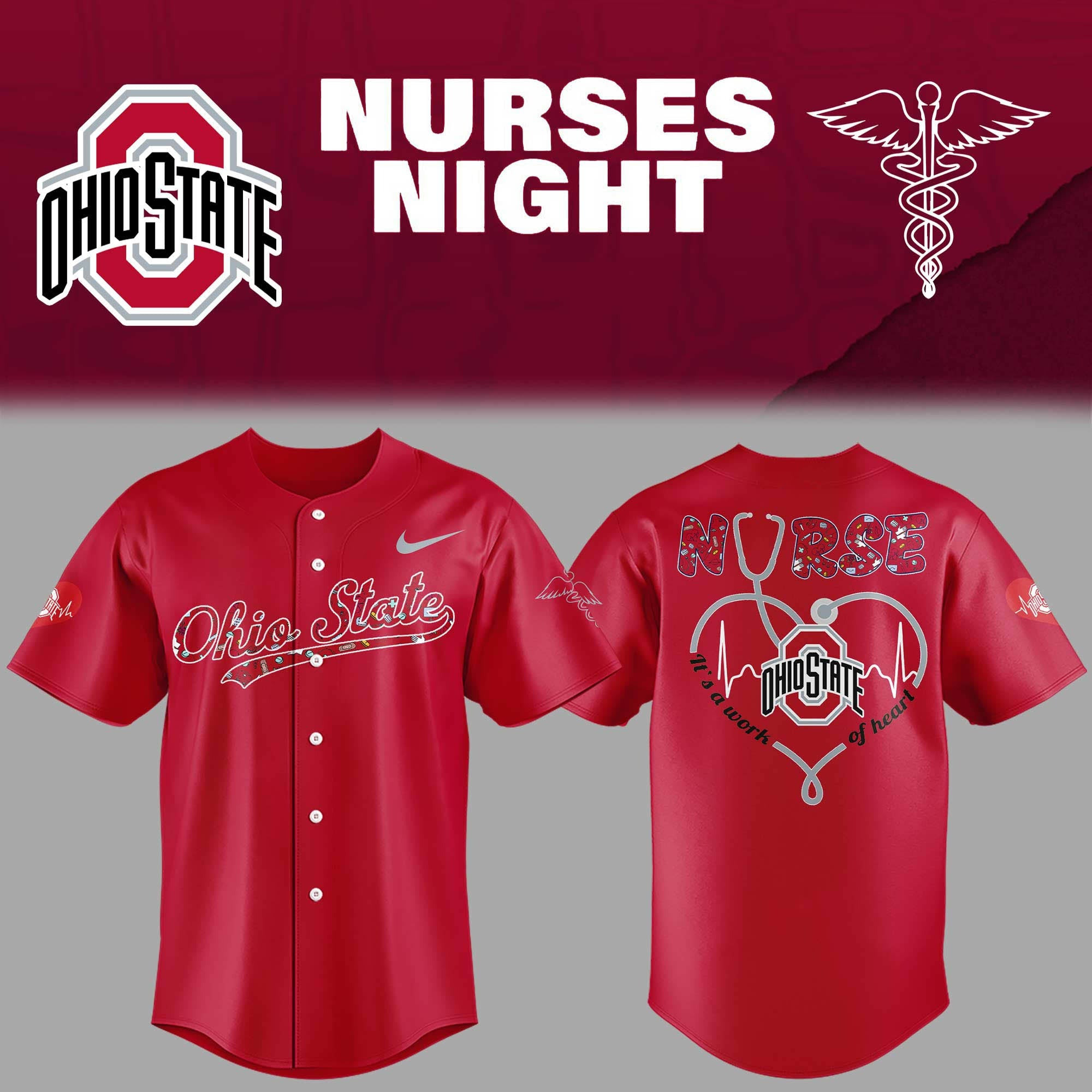Ohio State Buckeyes Nurse Night Jersey Gifts For Baseball Fan Club
