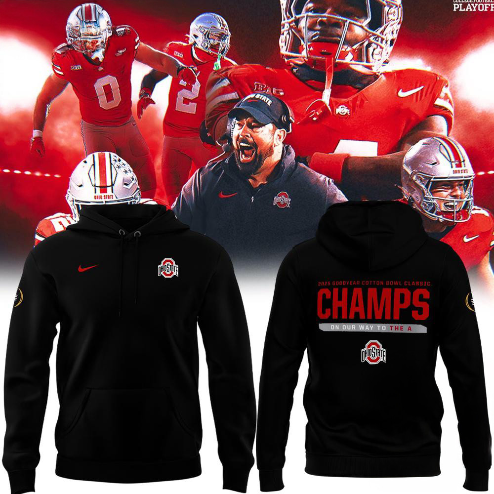 Ohio State Buckeyes Playoff 2025 Cotton Bowl Champions Hoodie Football Fan Gifts