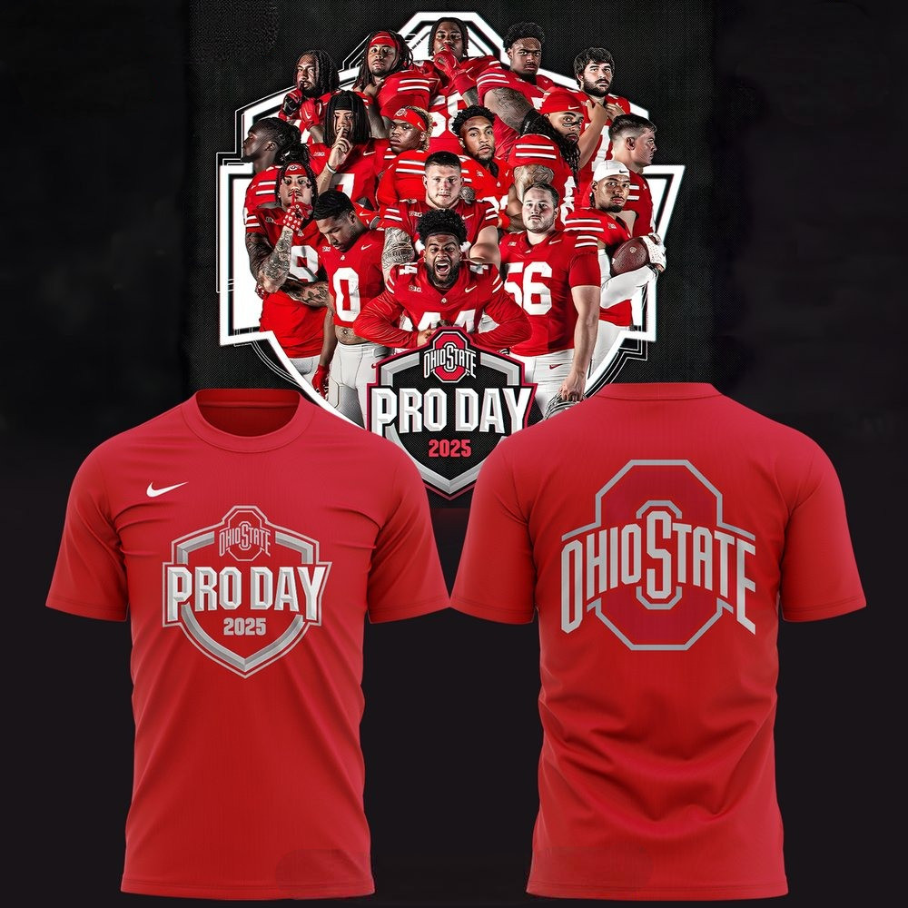 Ohio State Buckeyes Pro Day 2025 Red T-Shirt Unique Gifts For Football Fans