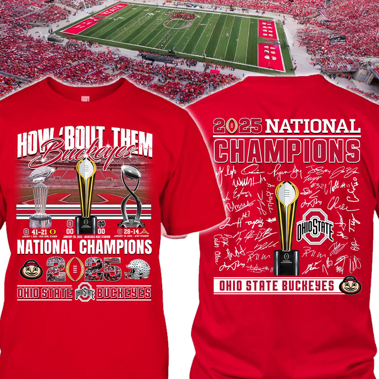 Ohio State Buckeyes Super Bowl National Champions 2025 Shirt Ohio State Championship Fan Merch