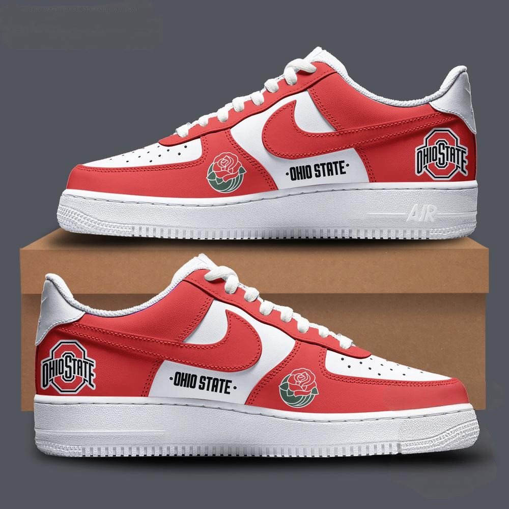 Ohio State Buckeyes x Rose Bowl Air Force 1 Shoes Sneaker Best Gifts For Football Fans