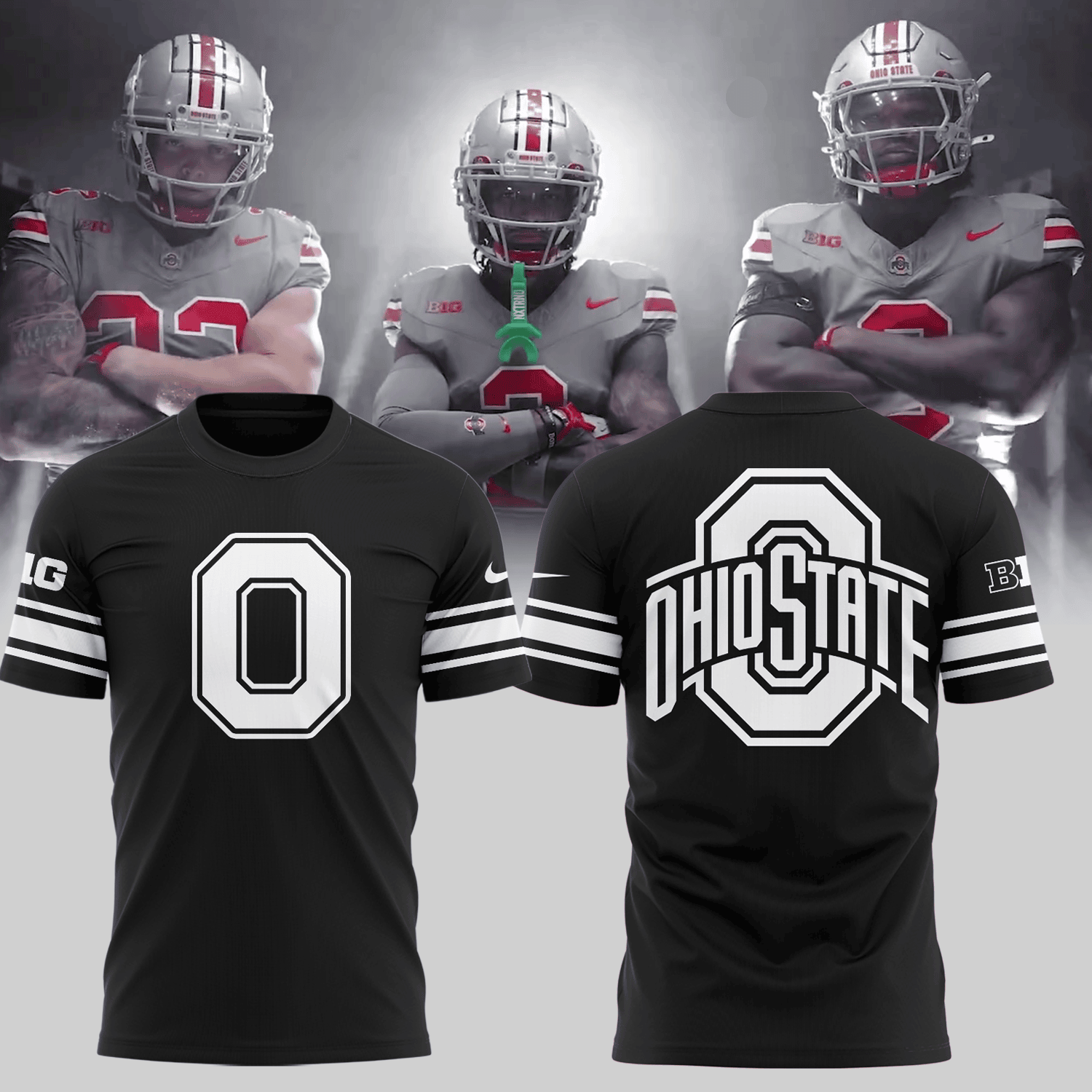 Ohio State Football Black T-Shirt Football Fan Gifts For Son