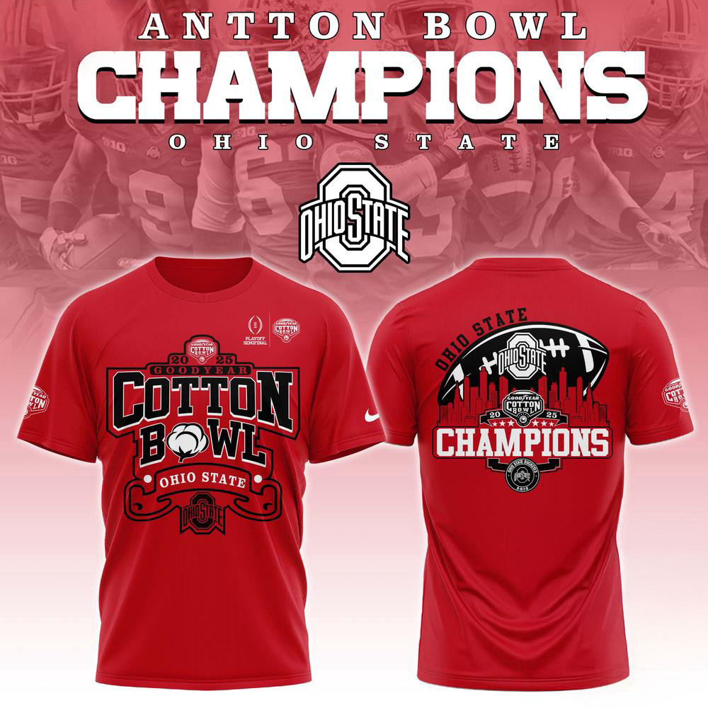 Ohio State Football Cotton Bowl Champions 2025 Red Shirt Football Lovers Gifts For Fan