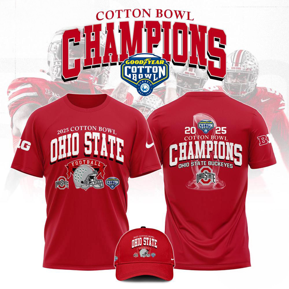 Ohio State Football Cotton Bowl Champions 2025 Red Shirt Gifts For Football Lovers