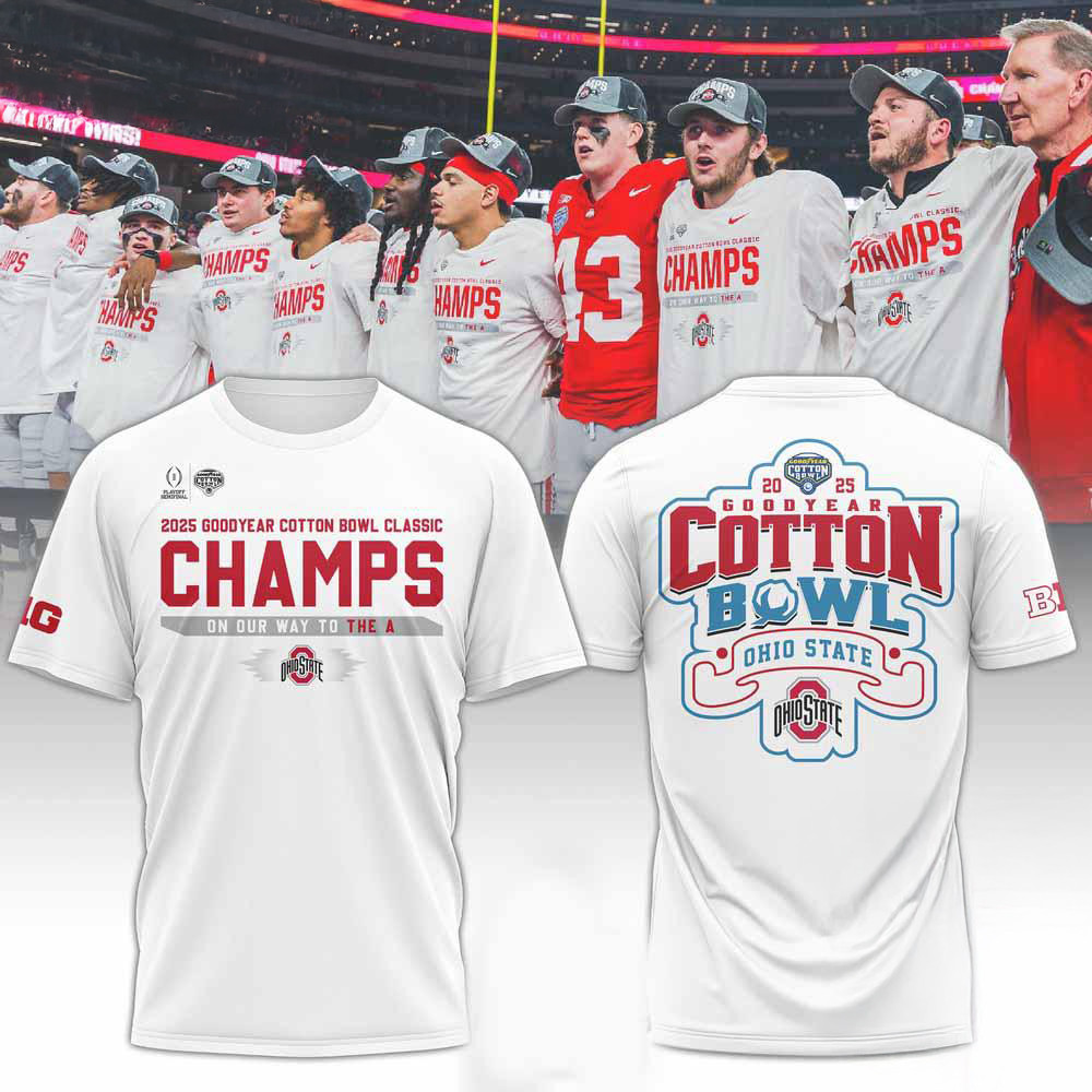 Ohio State Football Cotton Bowl Champions 2025 White Shirt Football Lovers Gifts For Fan