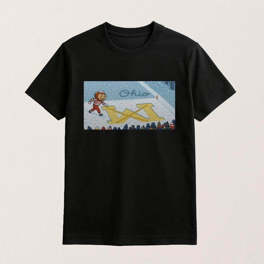 Ohio State Football Michigan Football Snow Stadium Mascot Shirt Gifts For Fans