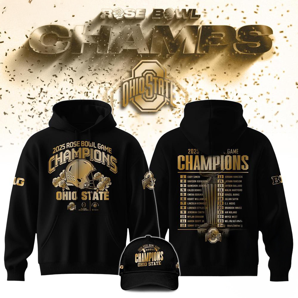 Ohio State Football Rose Bowl Champions 2025 New Hoodie Gift Ideas For Football Lovers