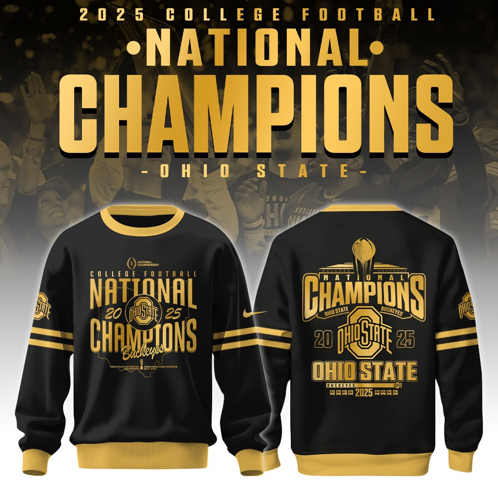 Ohio State National Champions 2025 Sweatshirt Ohio State Buckeyes Championship Fan Merch