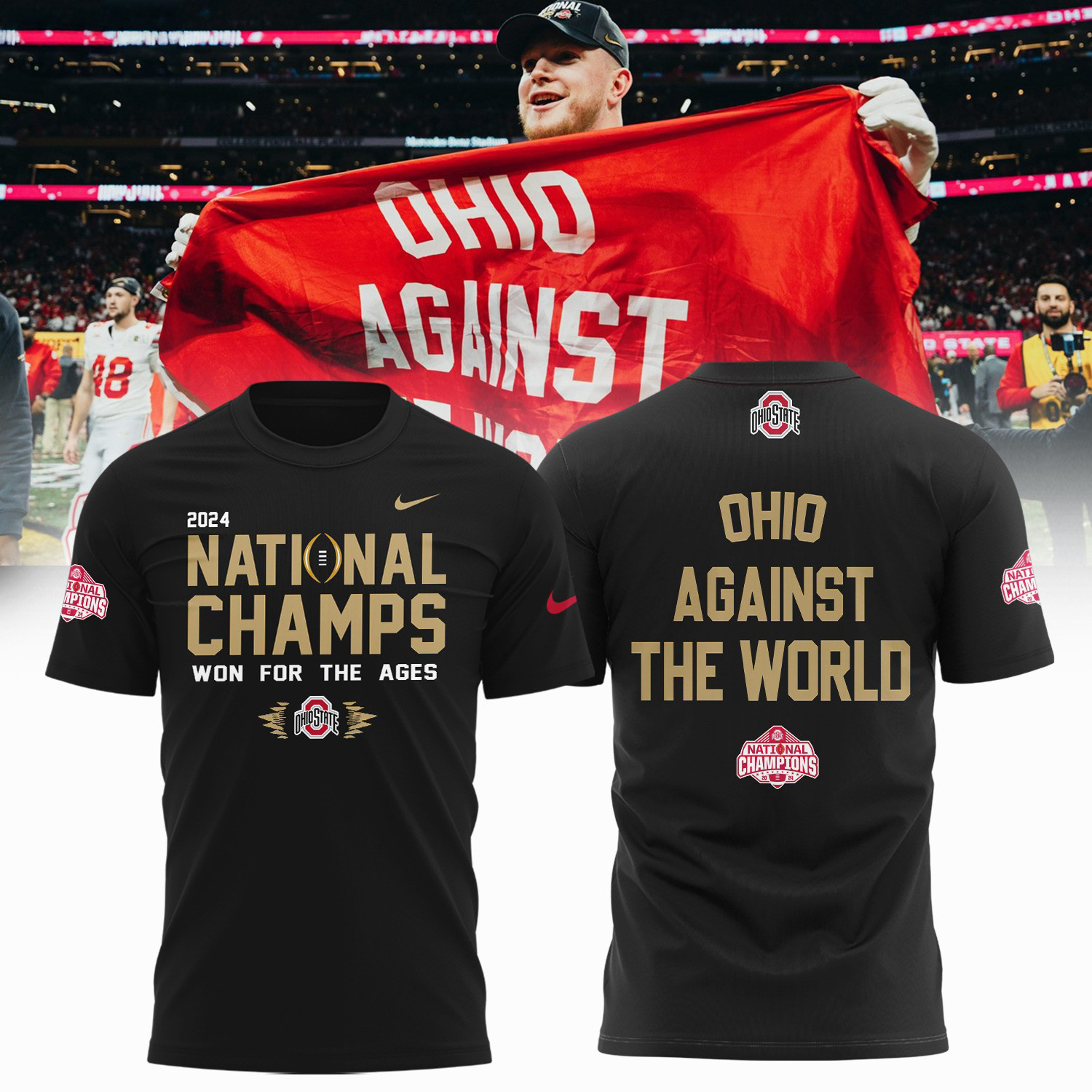 Ohio State National Champions Shirt Ohio Against The World Won For The Ages Buckeyes Merch