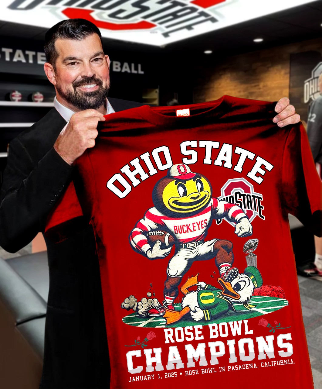 Ohio State Rose Bowl Champions 2025 T-Shirt Unique Gifts For Football Lovers