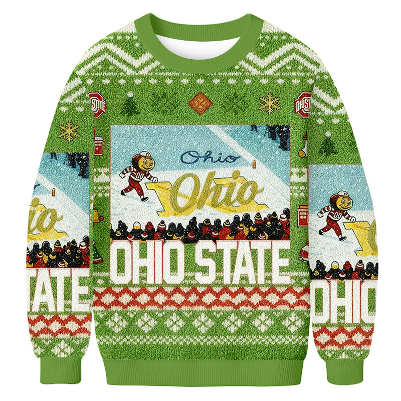 Ohio State Ugly Sweater Holiday Clothing Unique Christmas Gifts For Boyfriend
