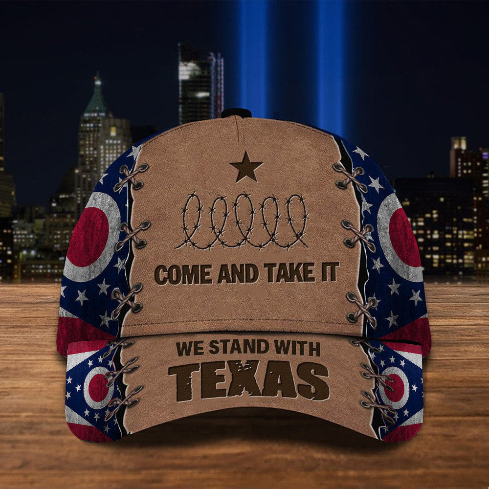 Ohio We Stand With Texas Hat Come And Take It Razor Wire Hat Patriotic Merch