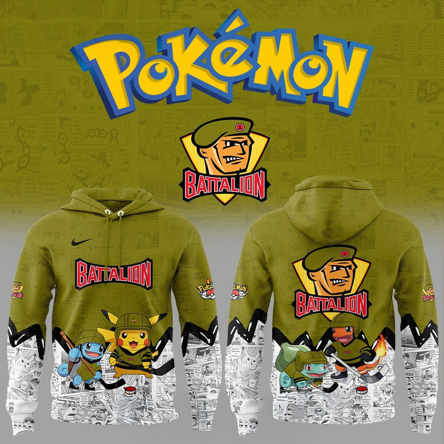OHL North Bay Battalion x Pokemon New Hoodie Cool Gifts For Hockey Fans