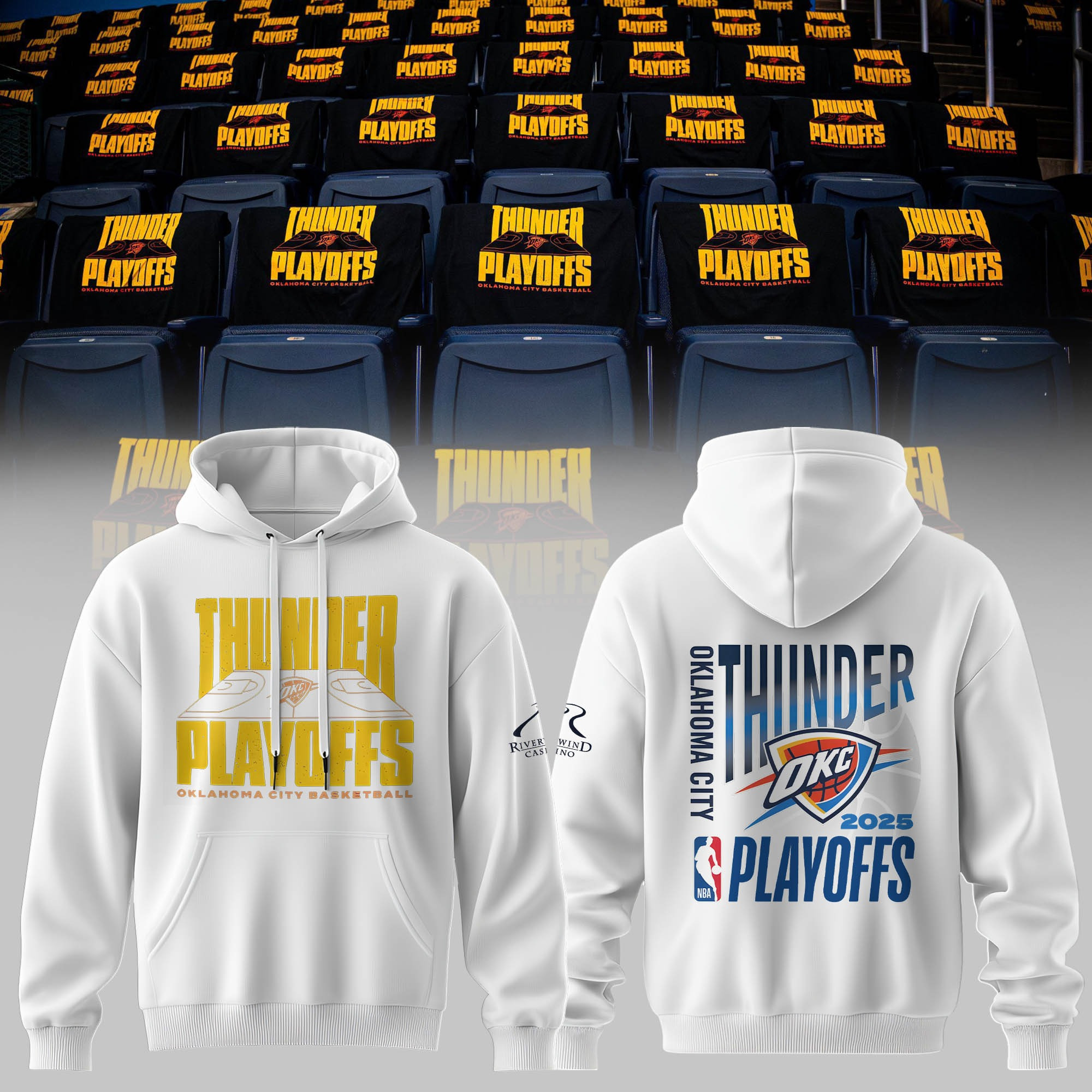 OKC Oklahoma City Thunder NBA 2025 Playoffs Hoodie OKC Thunder Merch Fan Clothing