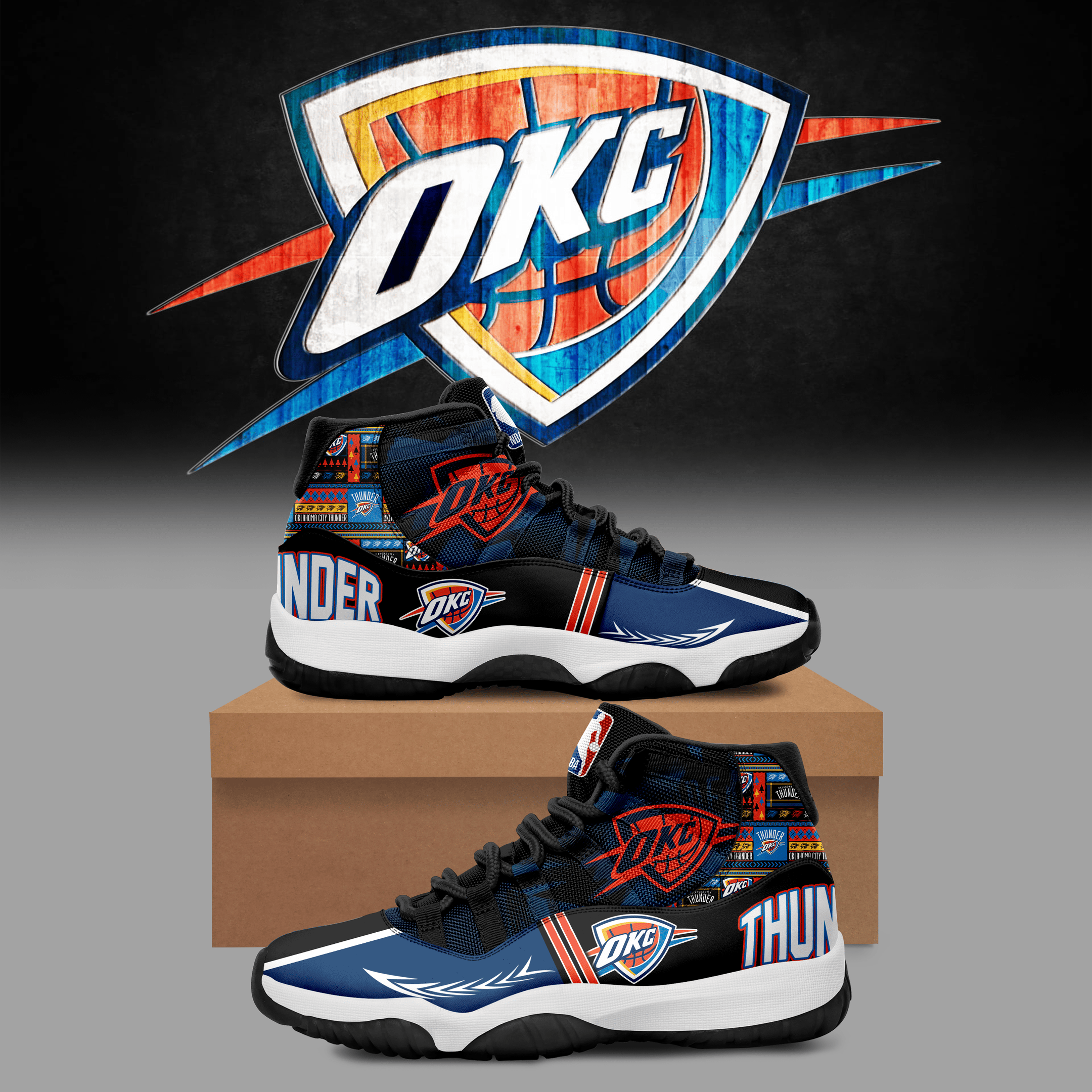 OKC Oklahoma City Thunder NBA Champions Finals 2025 AJ11 Sneaker Gifts For Husband