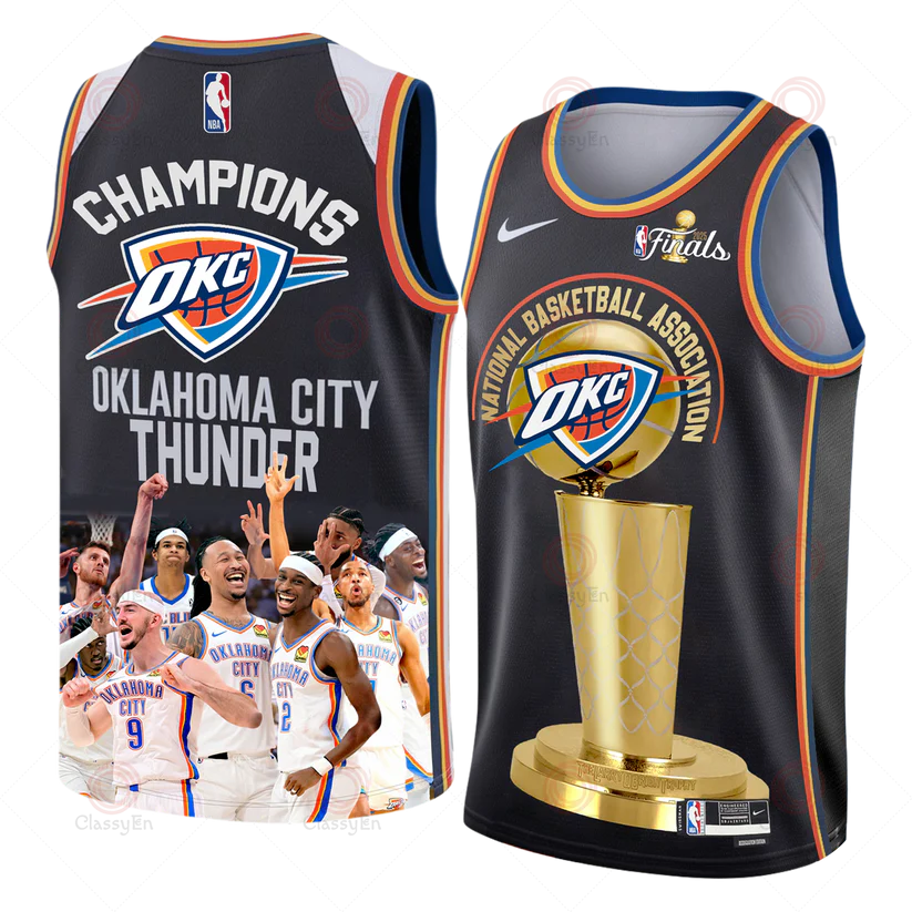 Okc Oklahoma City Thunder Nba Finals Champions Basketball Jersey Best Gifts For Husband