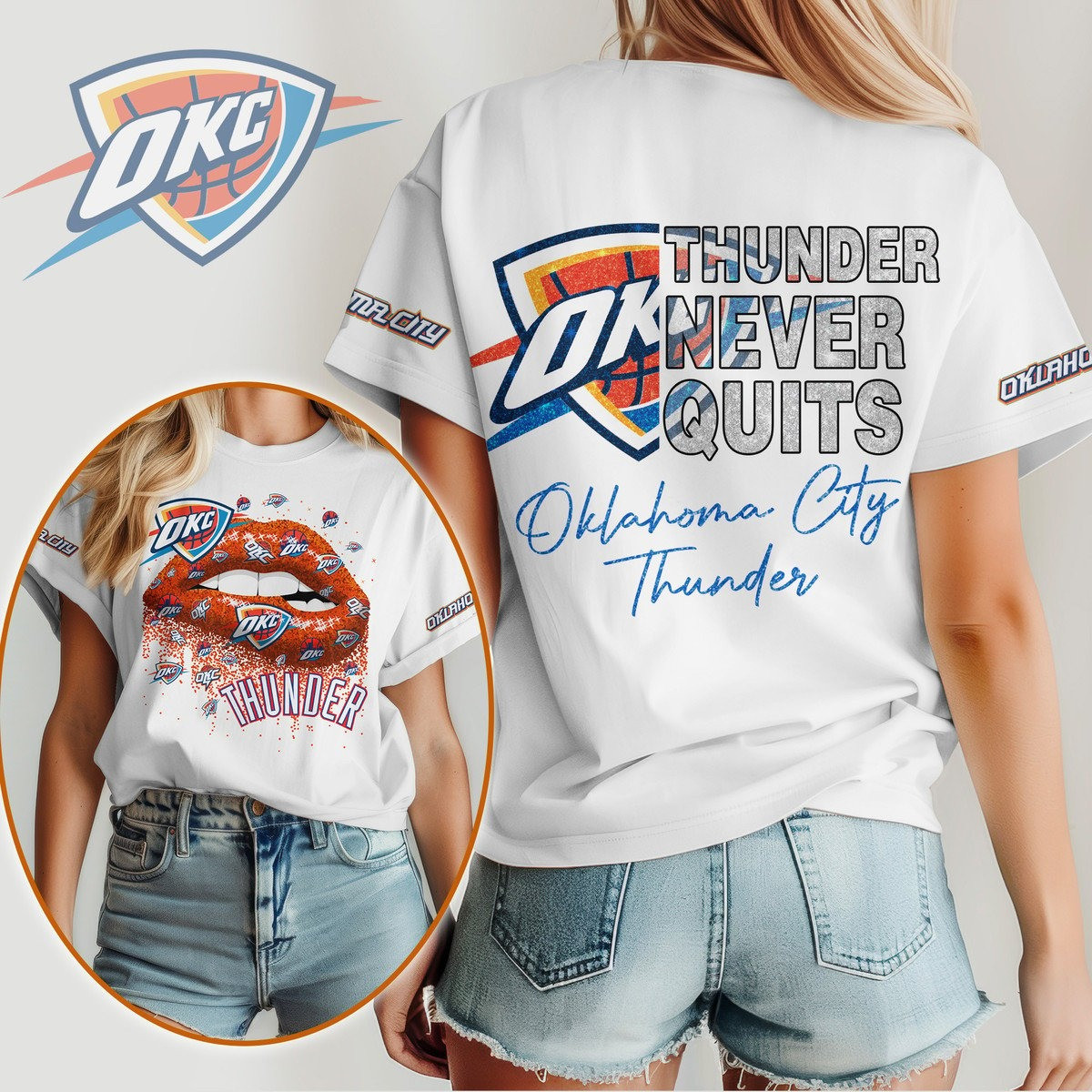 OKC Oklahoma City Thunder Never Quits T-Shirt Cool Gifts For Basketball Fans