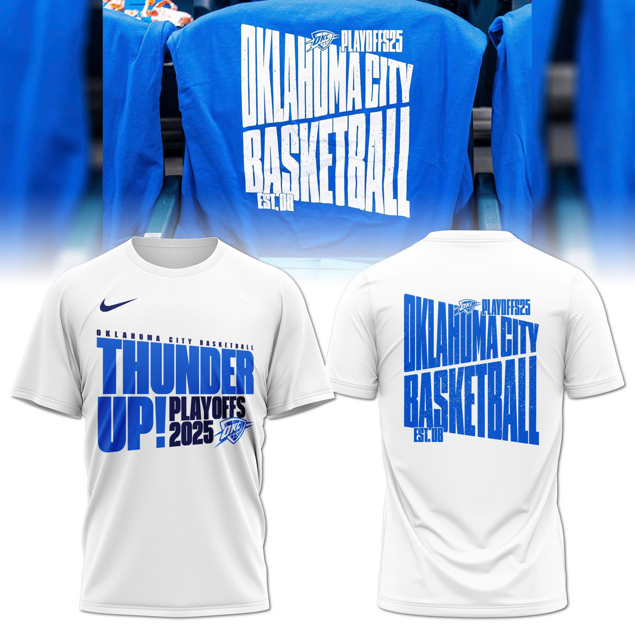 OKC Oklahoma City Thunder Shirt Men's NBA 2025 Playoffs Merch Apparel Fan Basketball Gifts