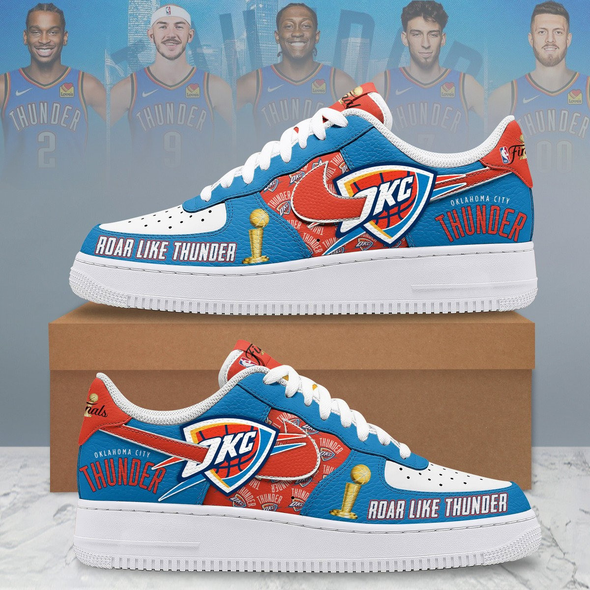 OKC Roas Like Thunder AF1 Shoes Good Gifts For Fans