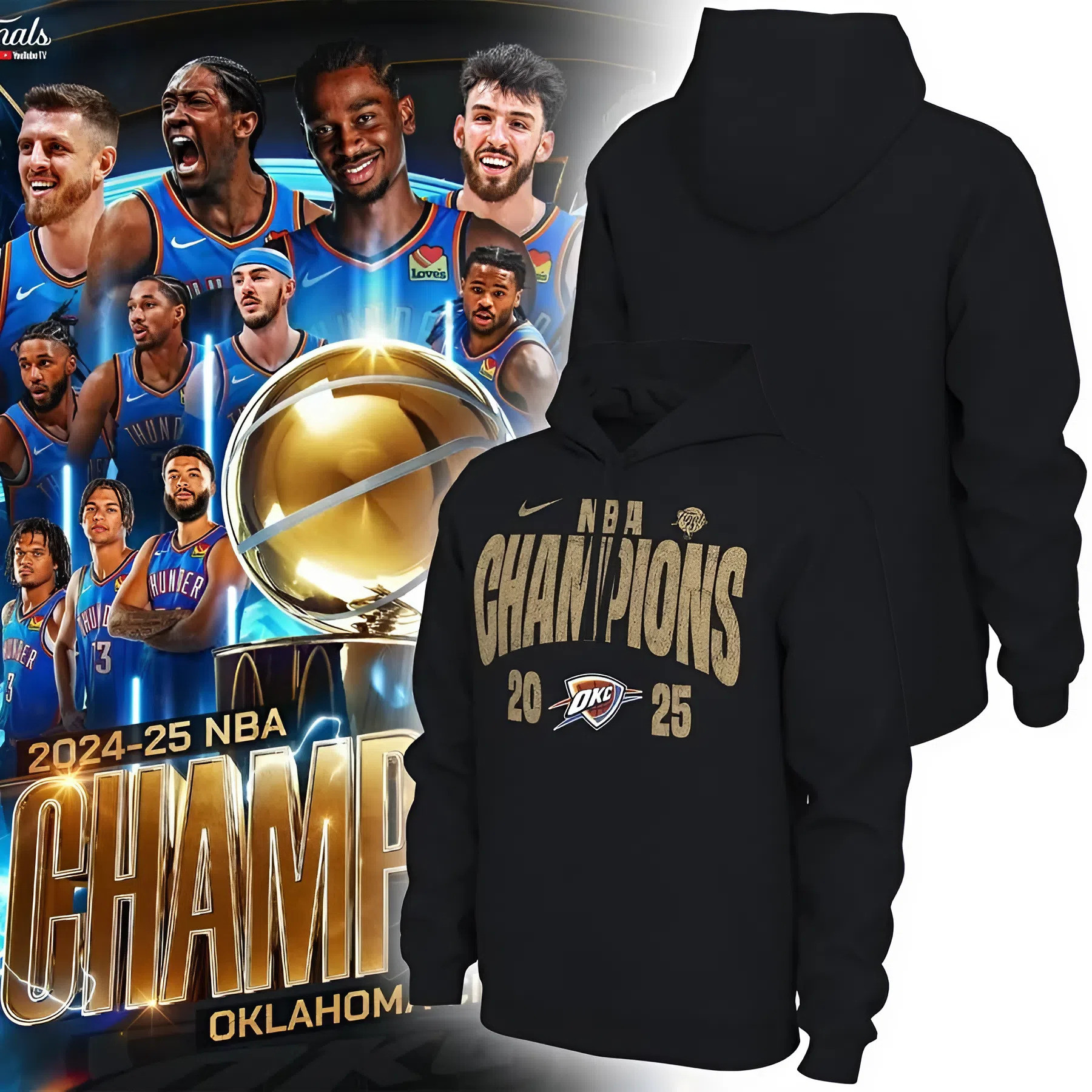 OKC Thunder 2025 NBA Champions Nike Hoodie Locker Room Official Fan Apparel Gift For Dad