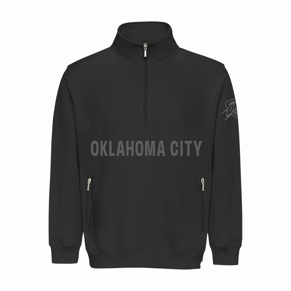 OKC Thunder Basketball Quarter Zip Sweatshirt NBA Western Conference Playoffs 2026 Apparel Fans Gift For Him