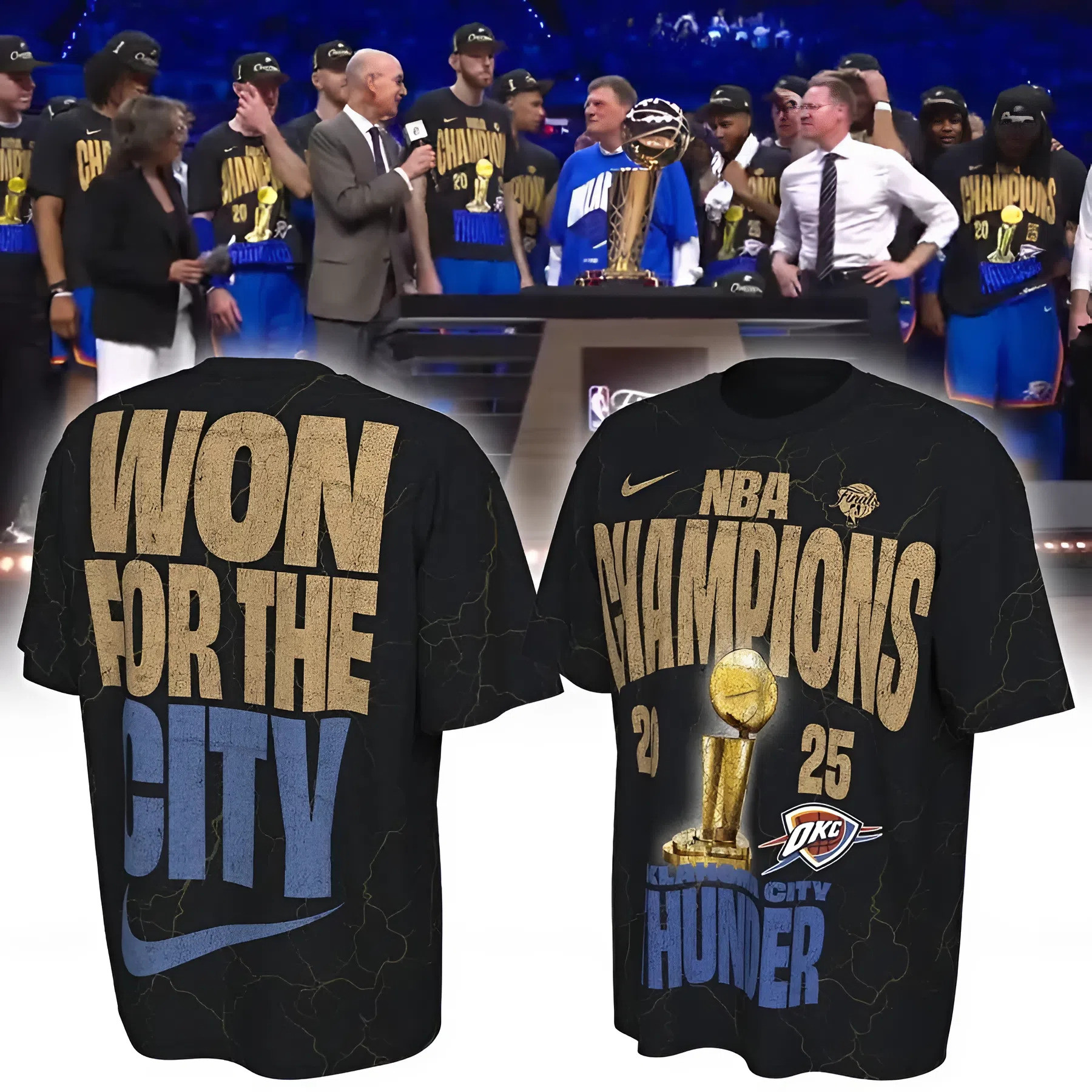 OKC Thunder Champions Nike Won For The City T-Shirt Game Day NBA Fanwear Gift For Mom