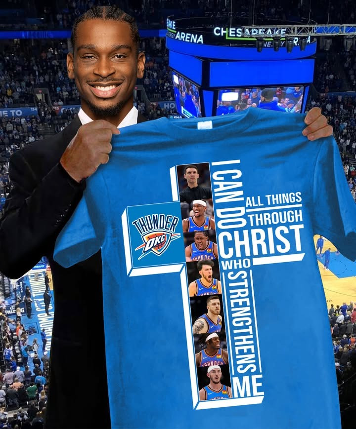 OKC Thunder God Strengthens Me T-Shirt Best Gifts For Basketball Lovers