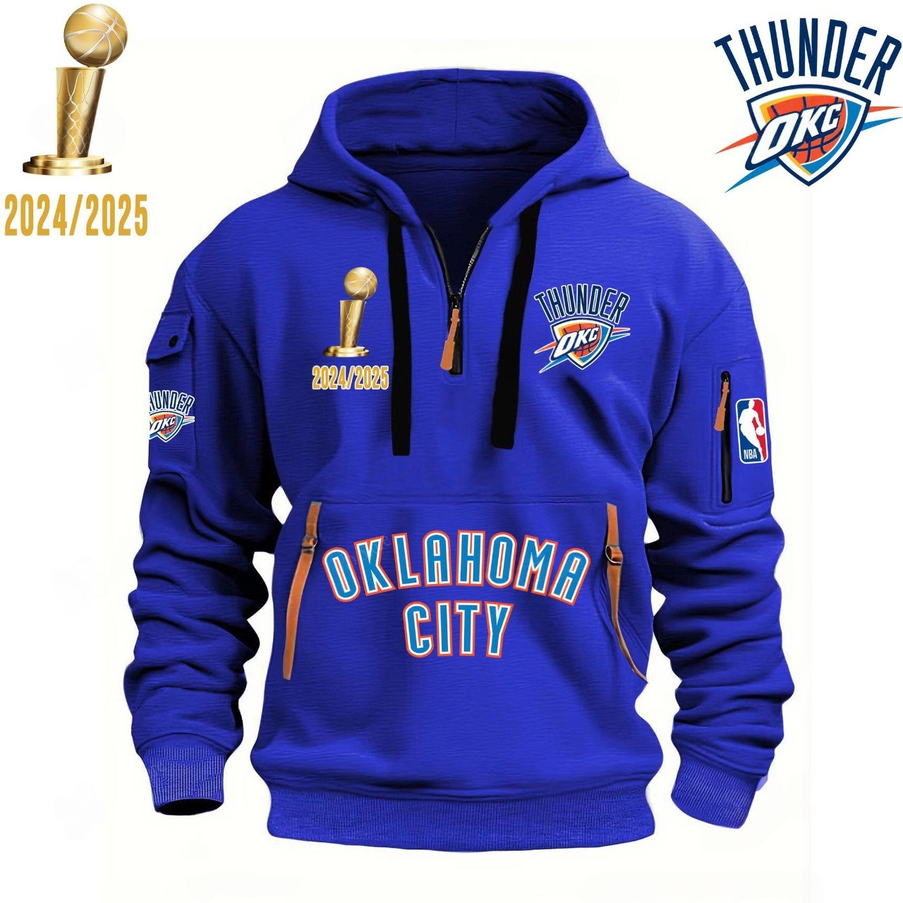 OKC Thunder NBA Champion 2025 Zip Hoodie Special Fan Collectible Gift For Loyal Supporters