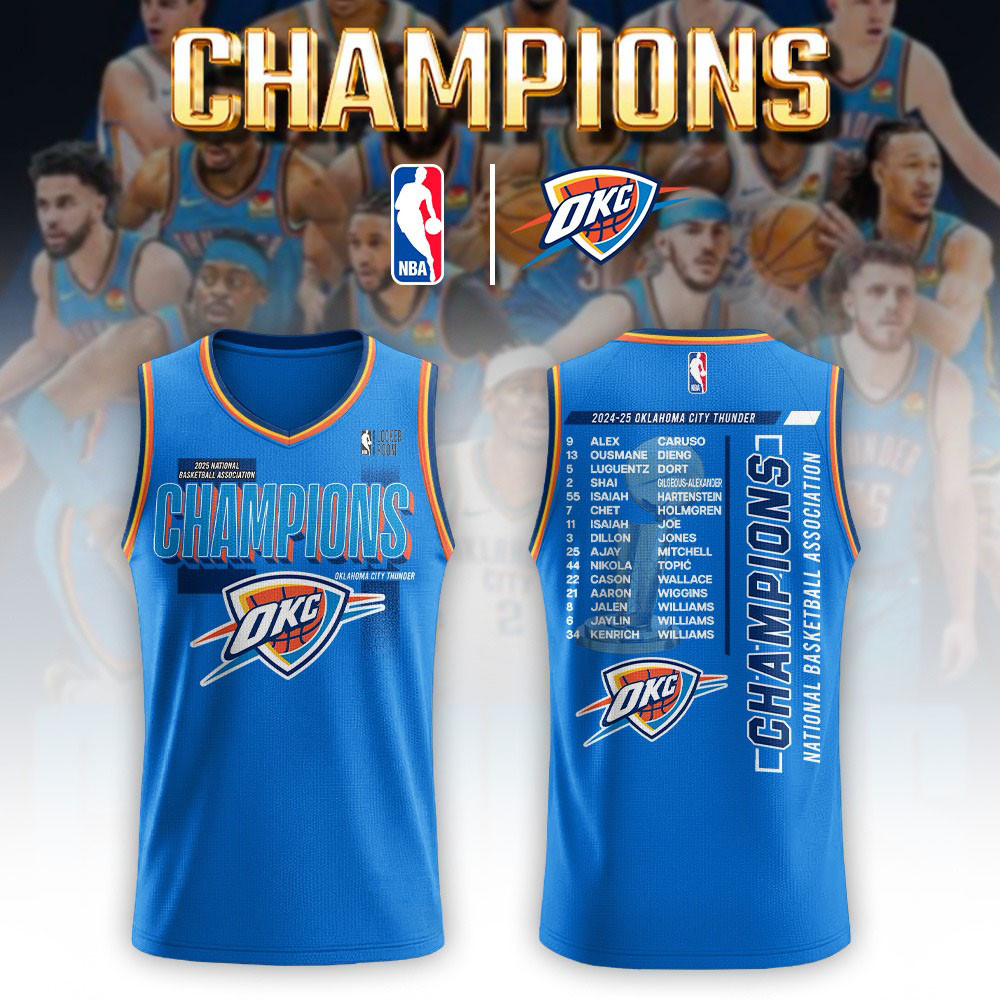 OKC Thunder NBA Champions Basketball Jersey Special Release Fan Apparel Gift For Collectors