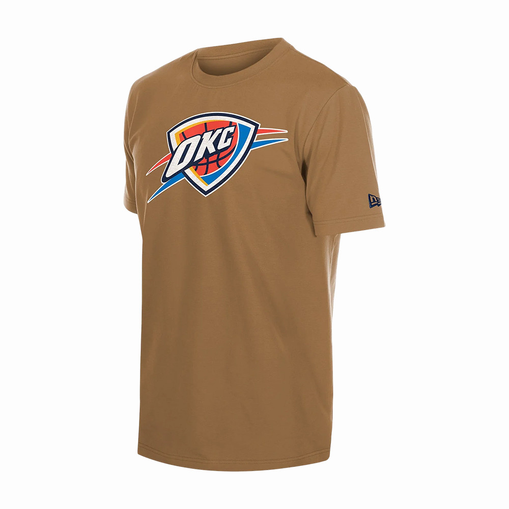 OKC Thunder New Era Core Primary Distressed T-Shirt Oklahoma City Thunder Clothes Game Day Gear