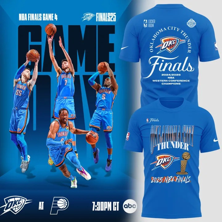 OKC Thunder Western Conference Champions 2025 Shirt Blue NBA Final Apparel Cool Gifts