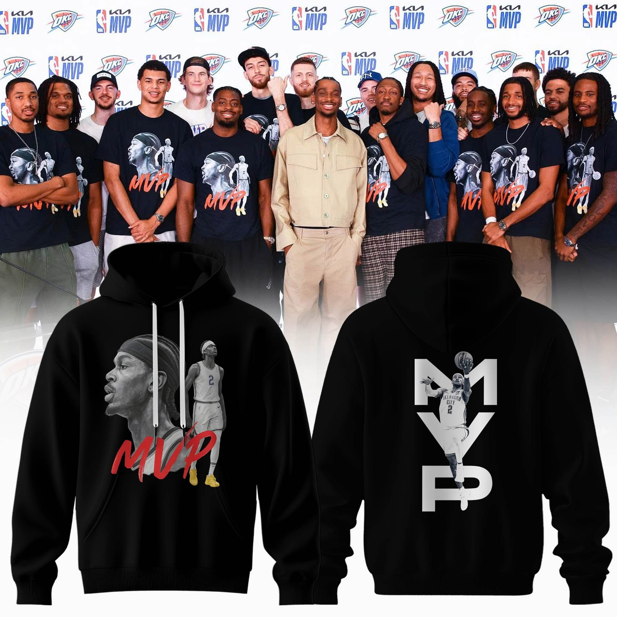 OKC Thunder X Shai Gilgeous-Alexander MVP NBA 2025 Hoodie Oklahoma City Thunder Fan Merch