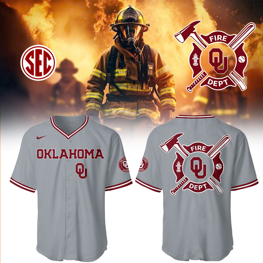 Oklahoma Baseball x Firefighter Appreciation Jersey Baseball Coach Gift Ideas