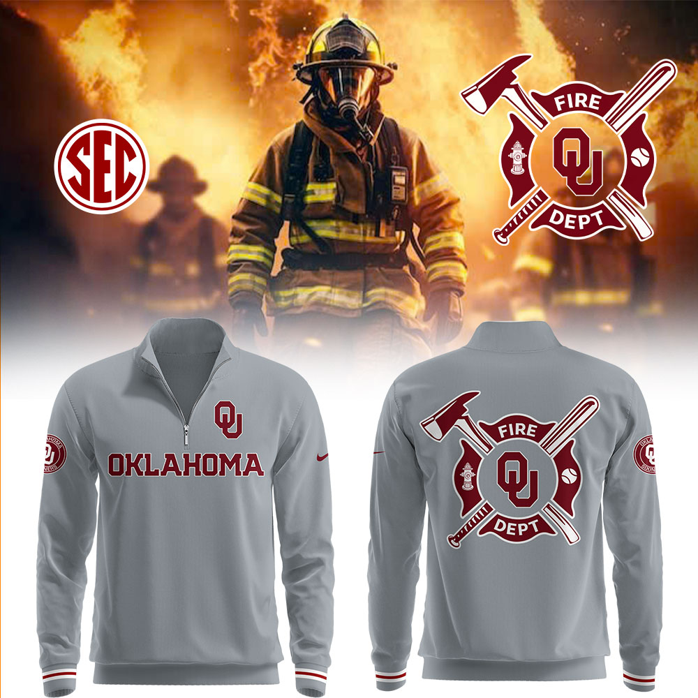 Oklahoma Baseball X Firefighter Appreciation Night Zipper Sweatshirt Gift Ideas For Baseball Players