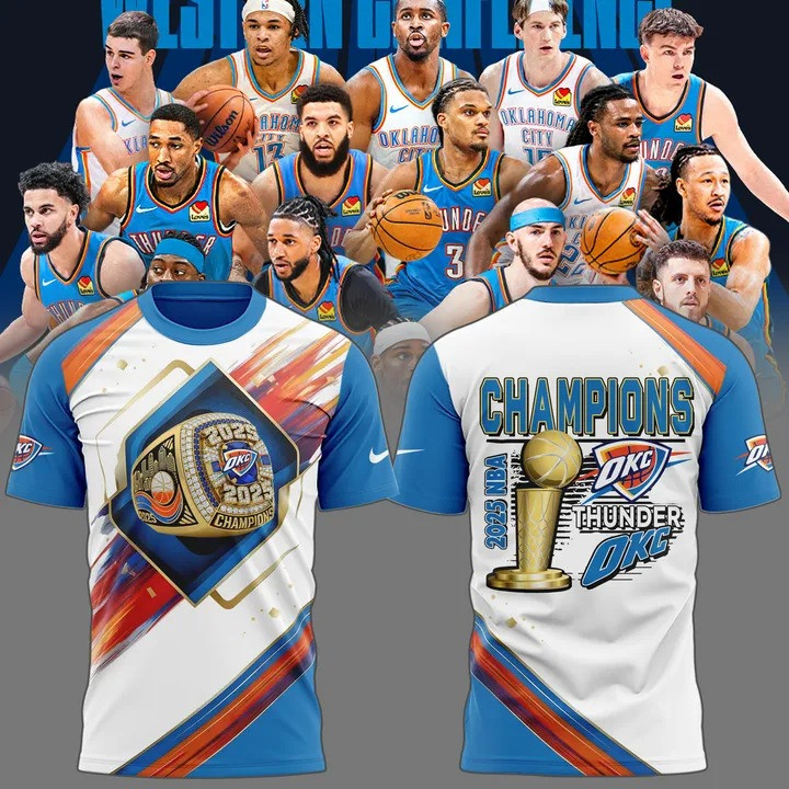 Oklahoma City OKC Thunder Champions NBA Finals 2025 T-Shirt Men's Basketball Fan Merch