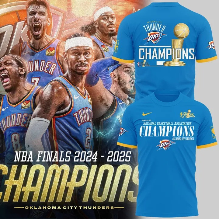 Oklahoma City OKC Thunder Champions Shirt Men's NBA Finals Merch Clothing Gifts For Fans