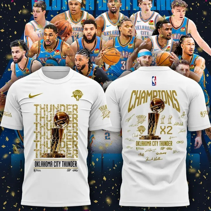 Oklahoma City OKC Thunder Champions T-Shirt NBA Finals 2025 Merch Fan Gifts For Men