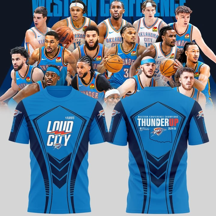 Oklahoma City OKC Thunder Western Conference Champions 2025 Shirt Thunder Up Low City