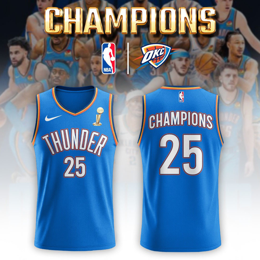 Oklahoma City Thunder 2025 NBA Champions Basketball Jersey Limited Edition Collectible Gear Gift For Her