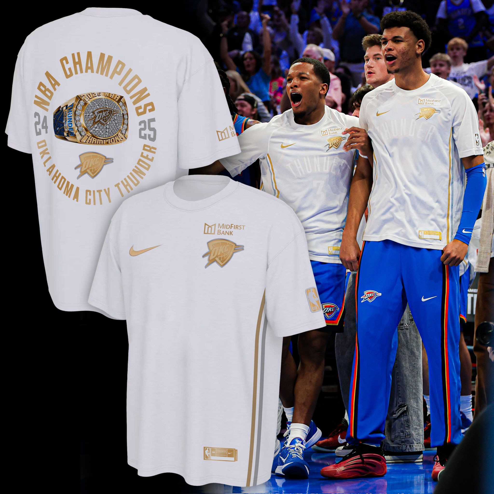 Oklahoma City Thunder 2025 NBA Champions T-Shirt OKC Thunder Merch Gift For Men