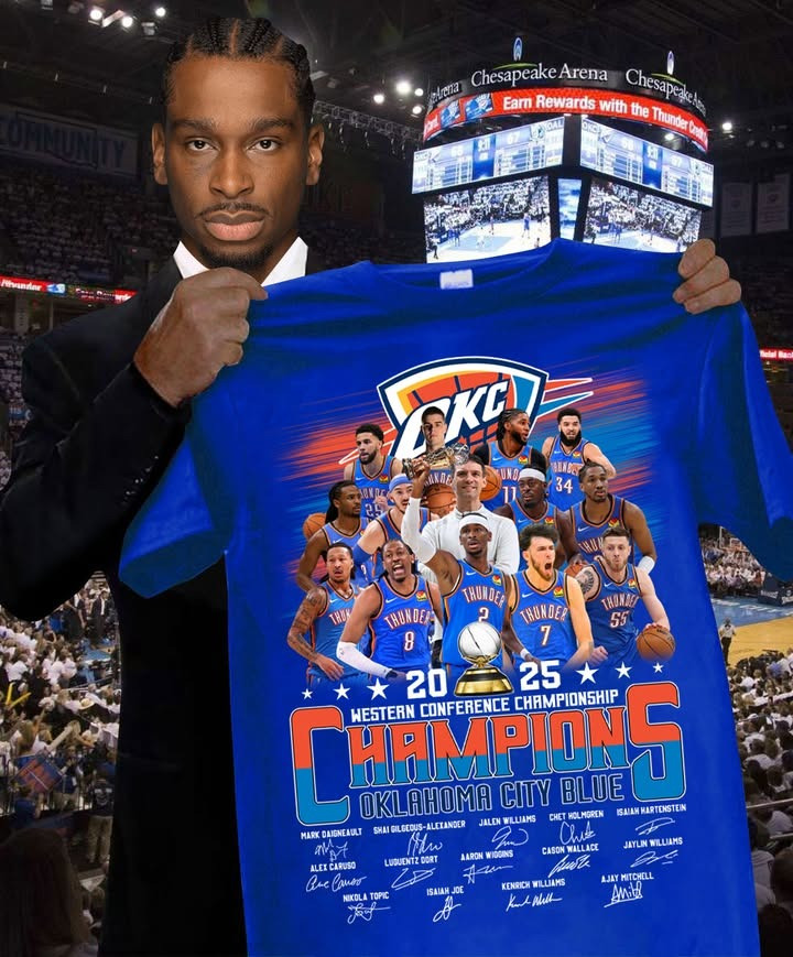 Oklahoma City Thunder 2025 Western Conference Champions T-Shirt Presents For Basketball Fans