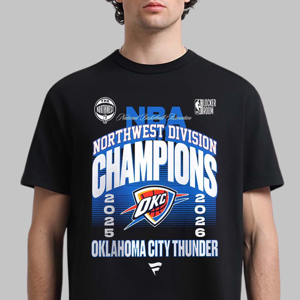 Oklahoma City Thunder 2026 T-Shirt NBA Northwest Division Champions Clothes